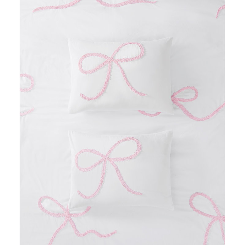 Ensemble d'édredon à nœuds texturés Vraiment doux, Pink Geometric, Twin Comforter + 1 Standard Sham
