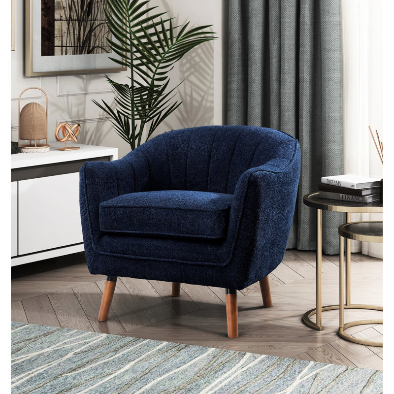 Chaise d'appoint Mid-Century moderne en chenille 1pc