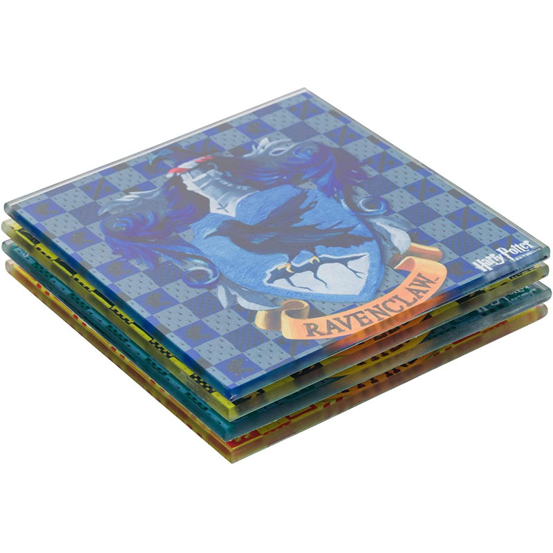 Glass Square 4 Piece Coaster Set