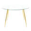 Table de salle à manger ovale en verre avec chaises en polyuréthane blanc