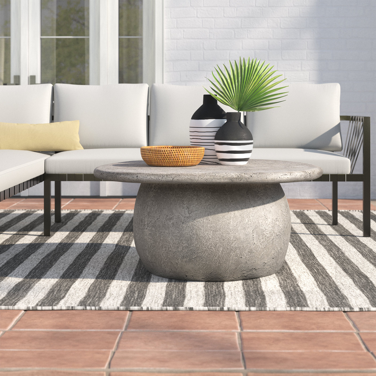 Abbeville 42'' Concrete Outdoor Coffee Table