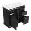 Meuble-lavabo 36 po avec lavabo, lavabo en céramique, 2 tiroirs basculants, charnières de porte à fermeture en douceur, noir