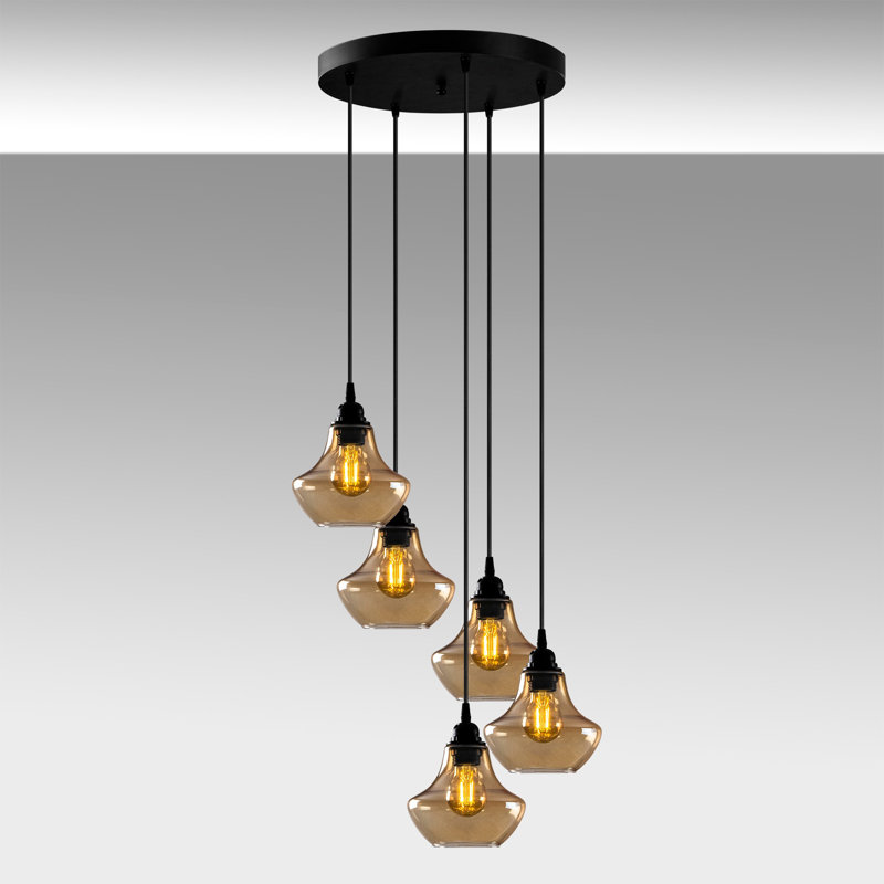 Pridemore 5 - Light Black Cluster Pendant
