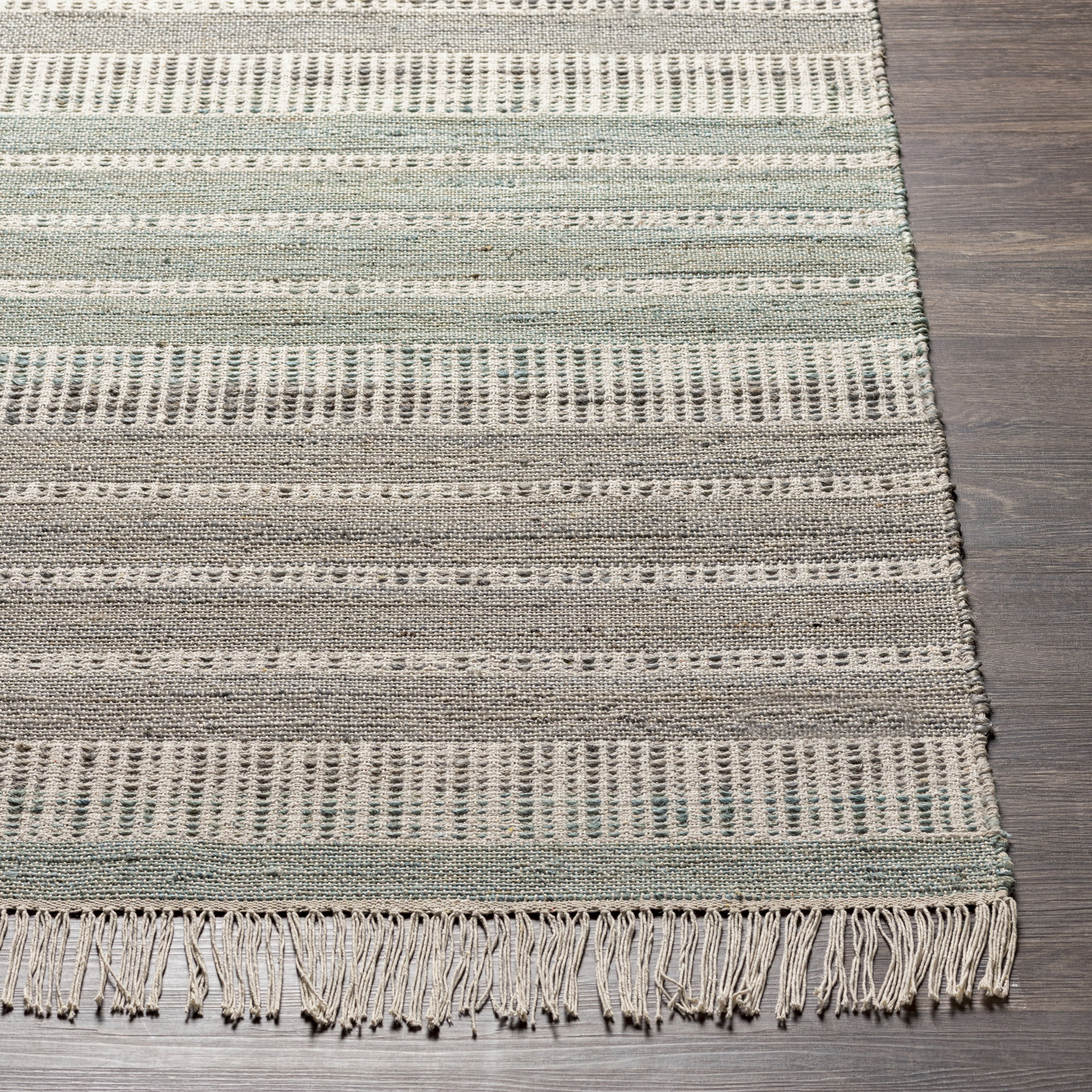 Haiya Hand-Woven Striped Jute Rug, Rectangle 2' x 3'