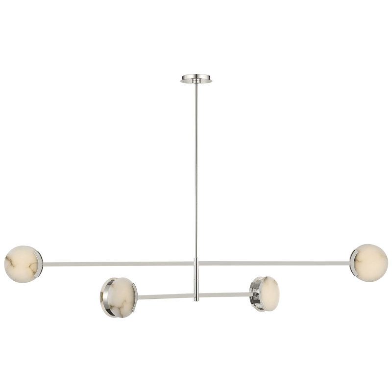 Kelly Wearstler Melange 72" Multi-Positional Chandelier with Alabaster, Polished Nickel