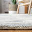 Tapis gris clair en laine / coton touffeté à la main-973602052