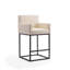 Tabouret de comptoir en cuir végétalien Ambre-842983117-840680094