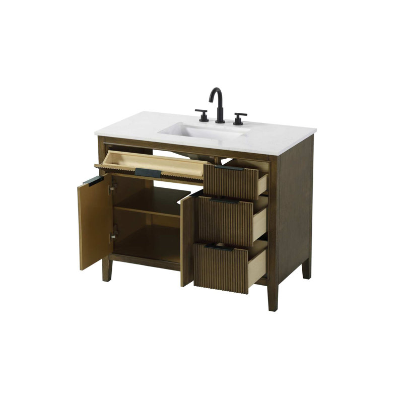 Meuble-lavabo simple 42 po en chêne noisette, Noisette chêne, 42"