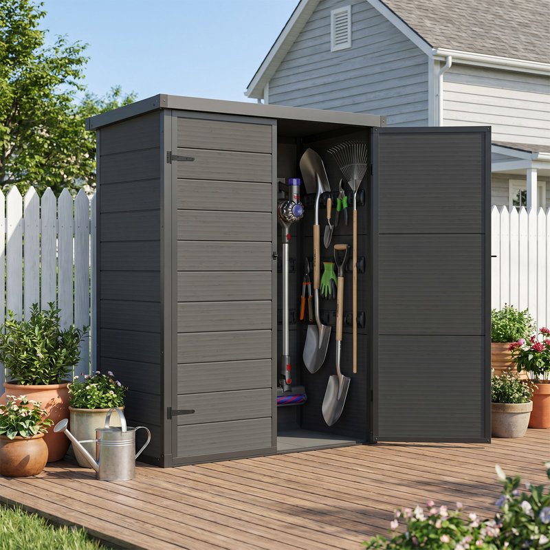 Resin Outdoor Storage Shed, Black