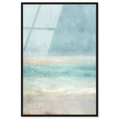 Décoration murale encadrée pour chambre à coucher «Sparkling Seascape III» par Art Remedy, cadre noir, 16 x 24