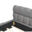 Lit plateforme tapissier très grand avec tissu épais, lit au sol avec structure solide, gris-1471456924