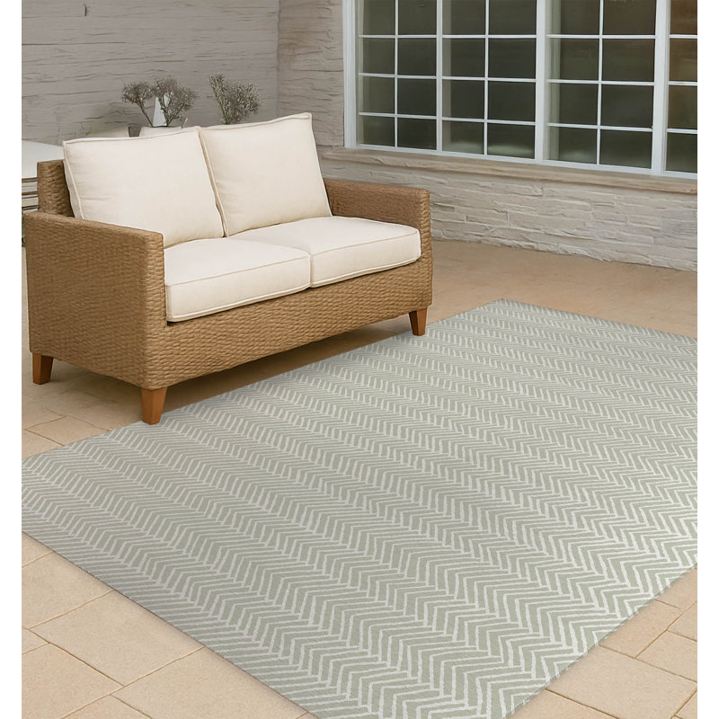Tapis d'extérieur à motif de chevrons antidérapant, Rectangulaire 2 pi x 3 pi