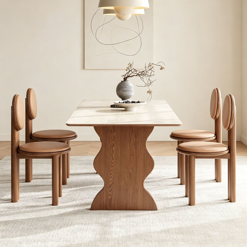 Table en pierre frittée French French, H 29,5 po x l 63 po x P 31,5 po