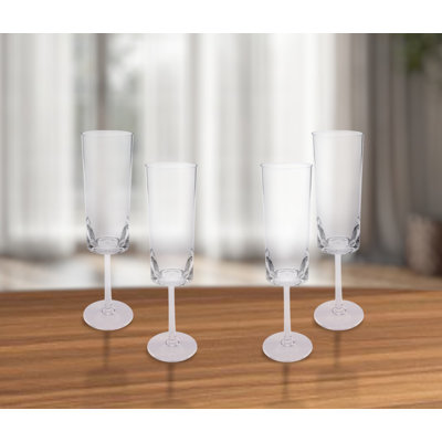 Ensemble de quatre flûtes en plastique Tritan