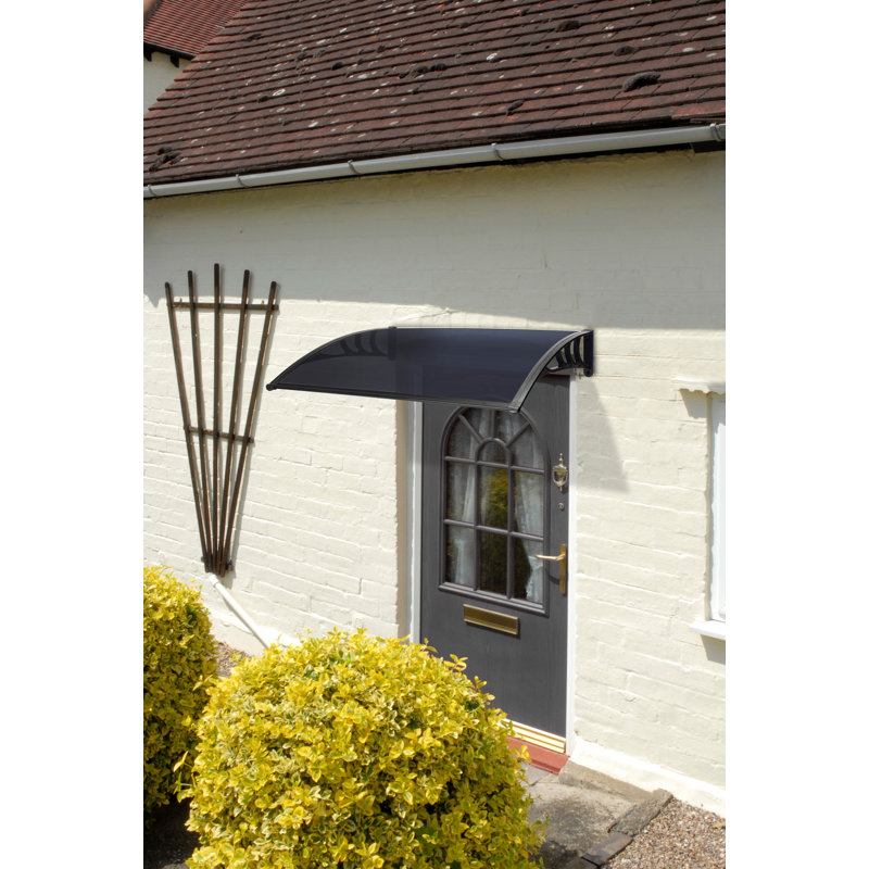Tinted Easy Fit Door Canopy W1m x D0.6m, Black