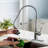 Single Handle Spring Neck Pull-Down Kitchen Faucet with 3-Function Sprayer, 360° Swivel Spout, and Deck Plate-94553830