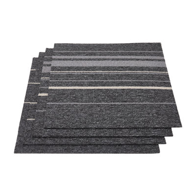 50cm W x 50cm L Textured Cut And Loop Mounting / Installation Required Polypropylene Plastic Carpet Tile