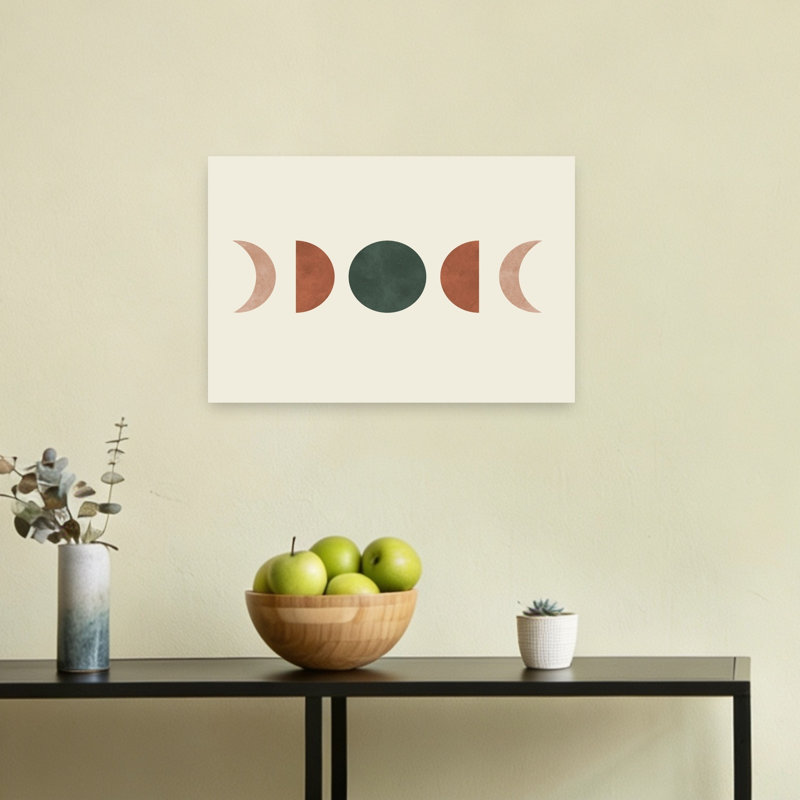 «Earthy Moon Phases», impression de paysage géométrique minimaliste paysage naturel, 12" H x 18" W