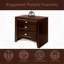 Table de chevet en bois avec 2 tiroirs et 1 plateau, espresso-1231910675