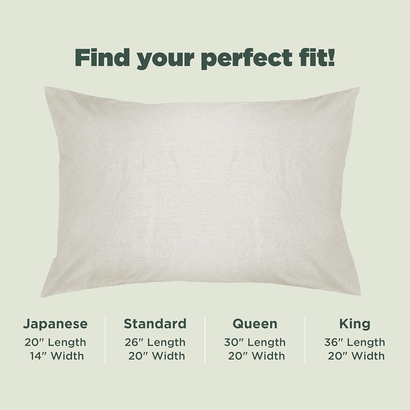 Soft Cotton Pillowcases with Enclosed Sleeve Design Breathable Pillow Case for Easy Removal, White Hemp, Japanese