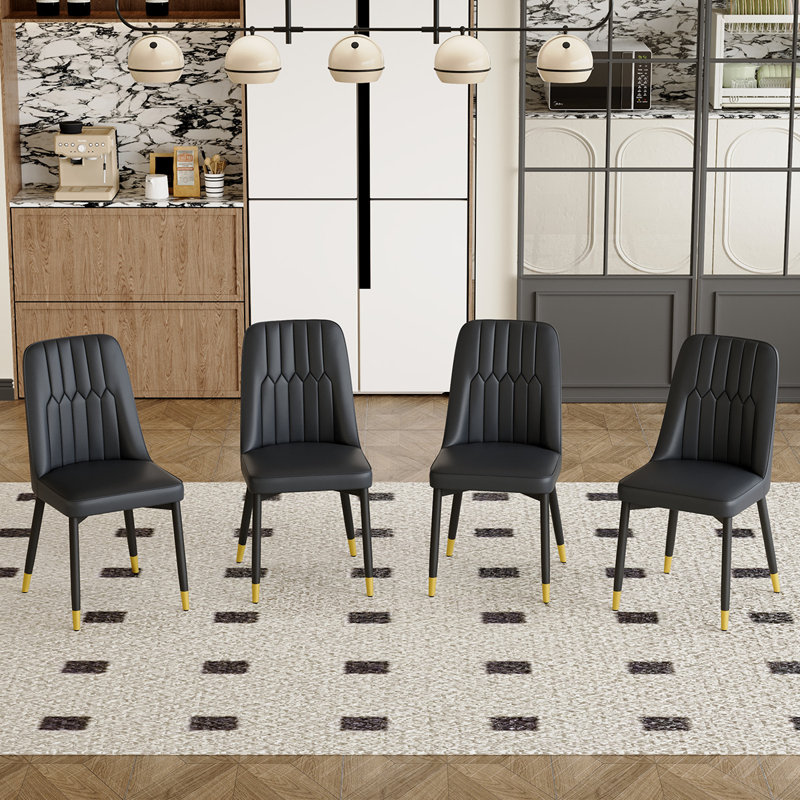 Ensemble de chaises de salle à manger Modern, 4, Noir, Noir