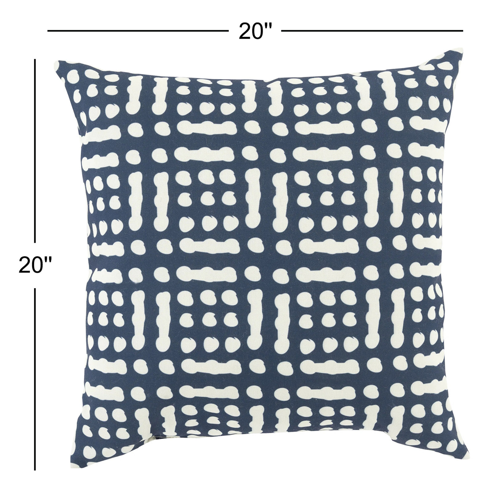 Winsor Geometric Indoor/Outdoor Throw Pillow, 20" H x 20" W x 5" D, Blue/Neutral