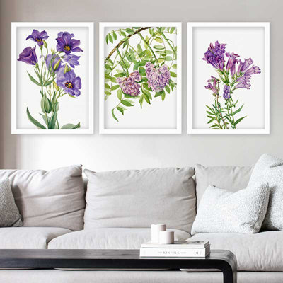 Stunning Decorative Framed Painting Set (3 Pieces), 21.7 x 29.5 Inches Each | 100% Wooden Frame with 0.8 Inch Polystyrene | UV Digital Printing | Perfect for Living Room, Office & Gallery Wall Decor