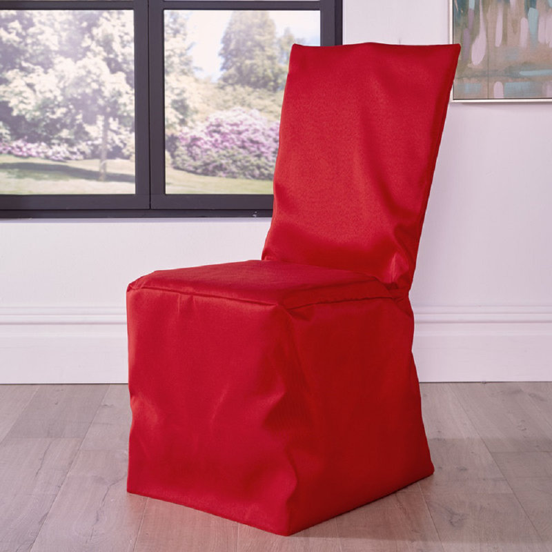 Keesler Box Cushion Dining Chair Slipcover, Red
