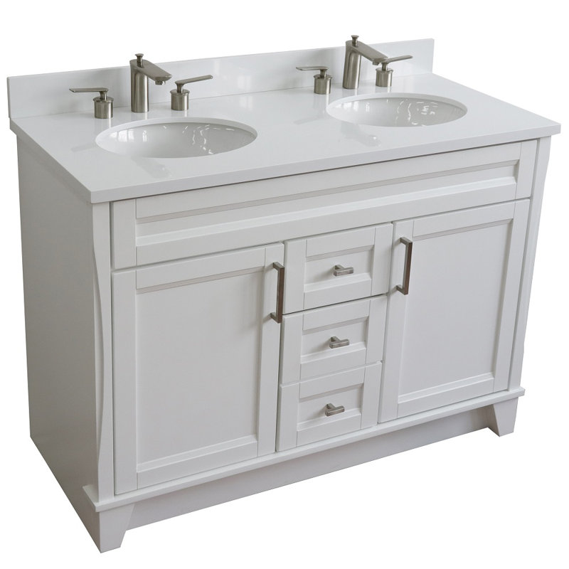 49'' Double Bathroom Vanity with Quartz Top