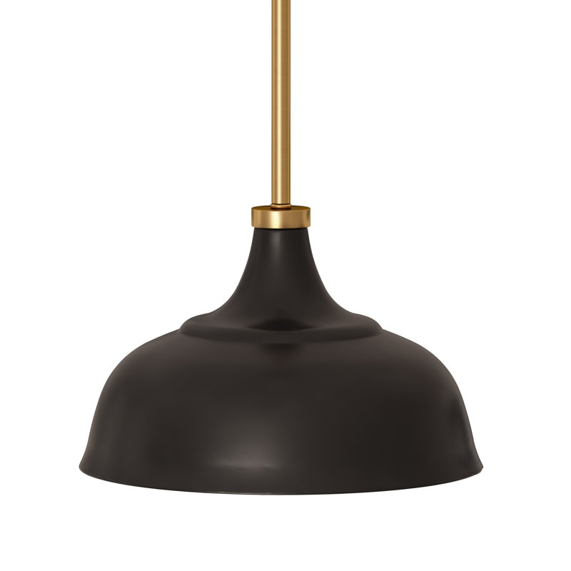 Mackenzie 10.75" Wide Pendant with Metal Shade, Blackened Bronze/Brass