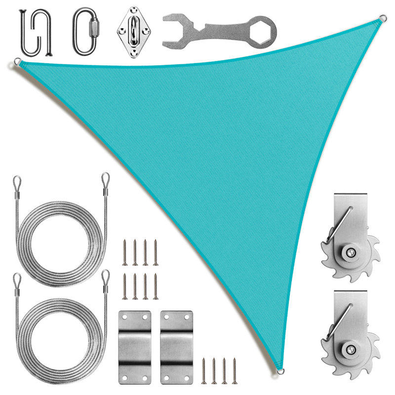 Voile d'ombrage triangulaire Royal Shade avec treuil d'installation, 16 pi x 16 pi x 22,6 pi, Sarcelle