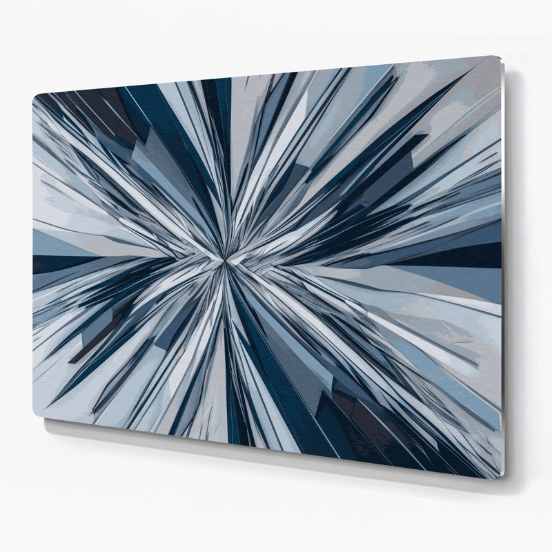 «Geometric Abstraction 21», art mural en métal gris, H 11 po x l 14 po