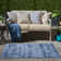 Machine Woven Chenille Indoor/Outdoor Area Rug in Blue/Denim