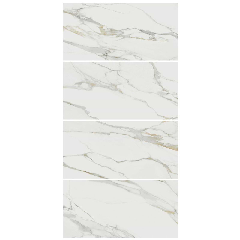 Minera 24X48 Marble Look Polished Porcelain Tile, Aurora Gold