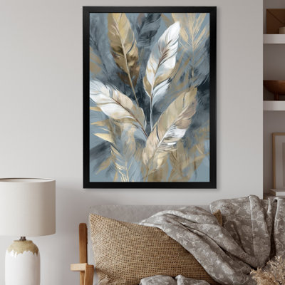 Rolfke Gold And Grey Impressions Of Bohemian Energy II - Boho Feather Wall Art