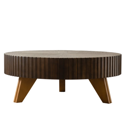 35.4" Coffee Table In Brown. Solid Wood Legs & Surface. Retro Style For Home. Versatile Function. Offered 35.4", Built With Fine . For Office Decor. Protected