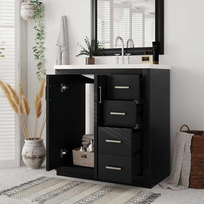 Meuble-lavabo autoportant avec rangement abondant et design élégant