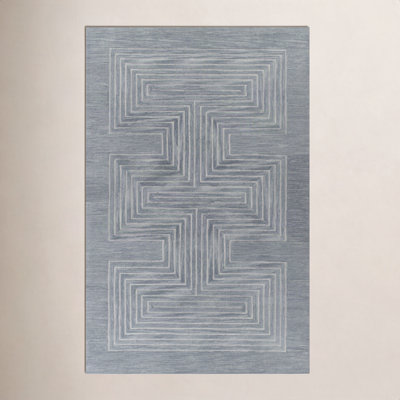 Orlie Copper Hand-Tufted Geometric Wool Rug