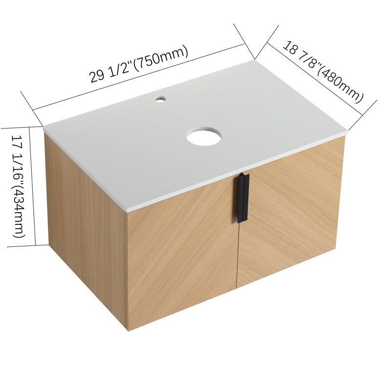 Base de meuble-lavabo simple 30 po Caldicot, armoire de base sans lavabo