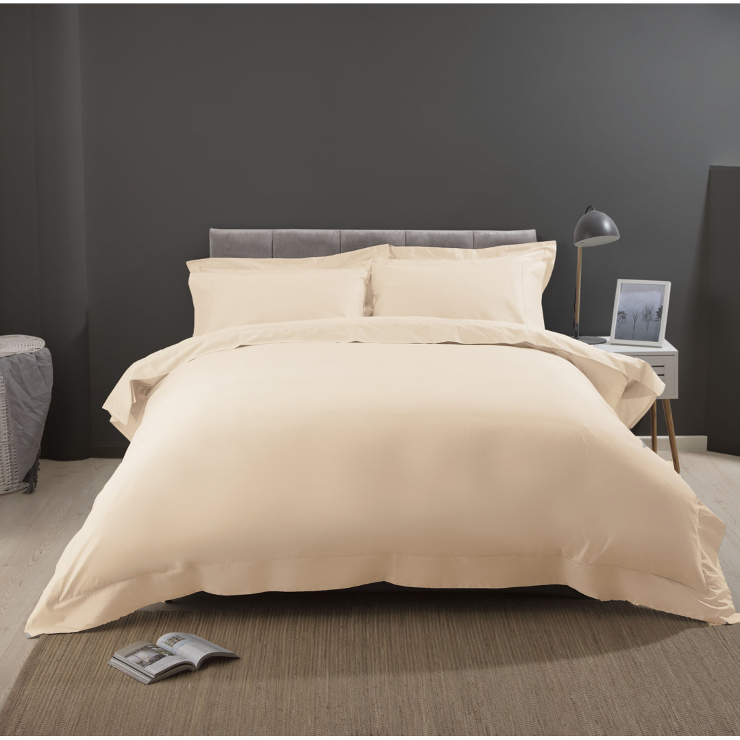 Plain Dye 400 TC Egyptian-Quality Cotton Cotton Solid Colour Duvet Cover