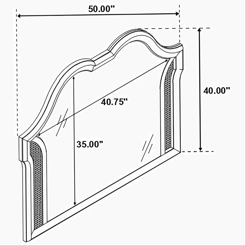 Ensemble de chambre avec lit plateforme très grand ivoire / chêne argenté 3 pièces, Trois pièces : lit, commode et miroir