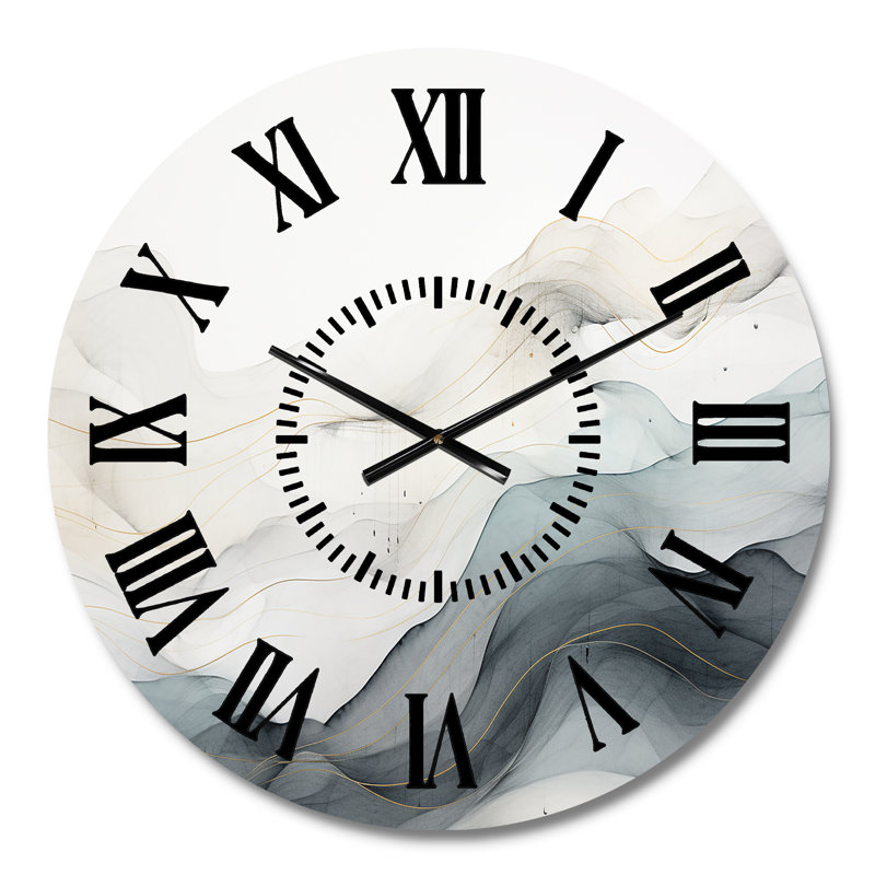Horloge murale bleue et grise II, Médium