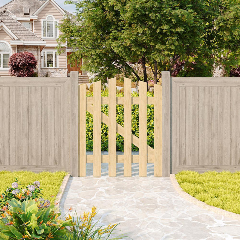 Wood Gate, 90cm H x 76cm W x 3cm D, Brown