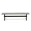 L'ensemble de table de salle à manger 6 pièces contient une table de salle à manger rectangulaire avec pieds en X et 4 chaises Parson en simili cuir noir avec banc, noir brossé