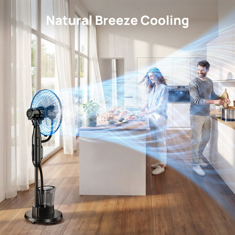 Ventilateur sur pied 16 po avec humidificateur ultrasonique intégré