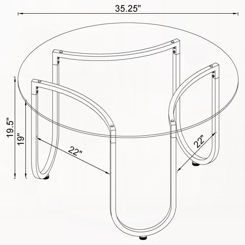 Ensemble de tables basses chromées 3 pièces
