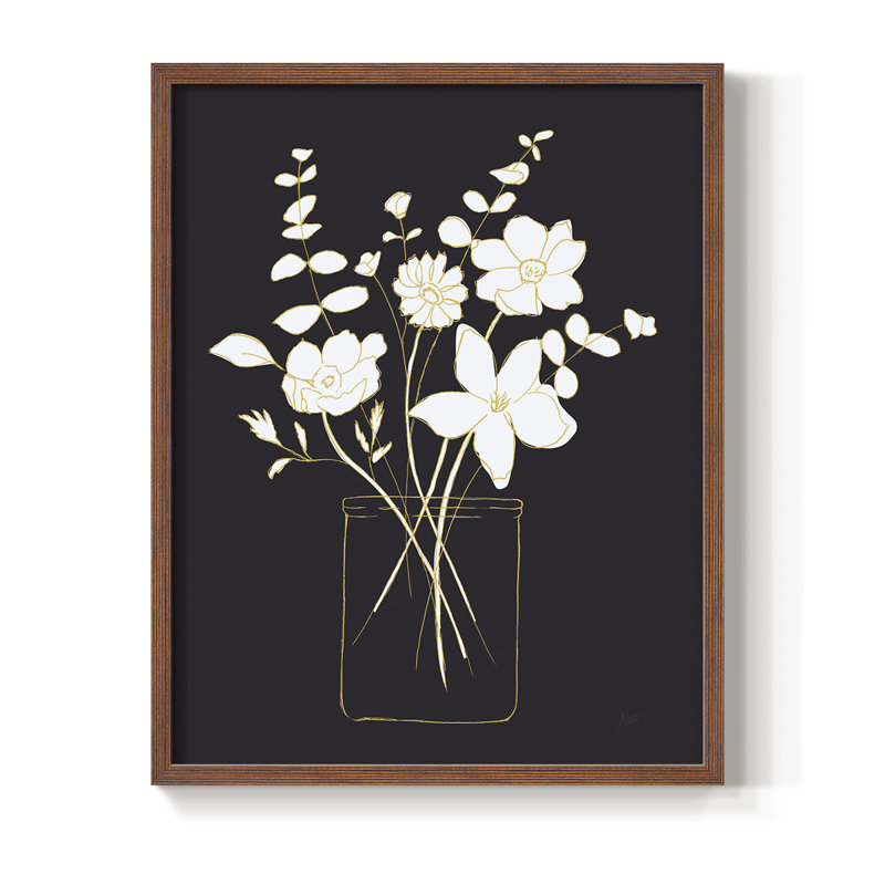 Simply Bold Sketch I Framed Print - Solid Wood, Walnut, 30" H x 24" W