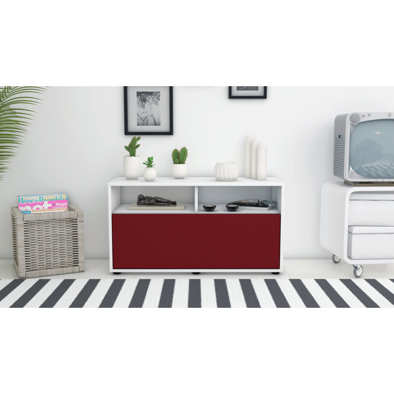 Isai 92cm W Chest of Drawers, Red / Matte White
