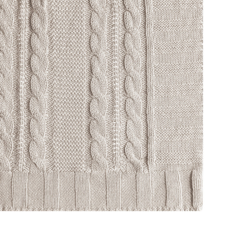 Jeté en tricot torsadé de 50 po x 70 po Dublin, Argent