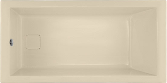 Marlie 60'' L Soaking Bathtub, Bone, Polished Nickel